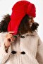 Red Faux Fur Earflap Women's Beanie Hat - 7