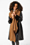 Camel Knitted Thick Women's Shawl - 45X210 cm - 4