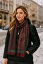 Shawl Patterned Burgundy Women's Shawl