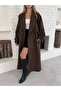 Women's Premium Trench Coat Striped Pattern Trend Long Outerwear Trench Coat - 7