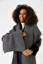 Gray Knitted Thick Women's Shawl - 45X210 cm - 4