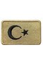 Tan Rengi Türk Bayrağı Patch Peç Arma 8 X 5 Cm