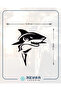 ملصق سيارة Angry Shark مقاس 17x17 سم باللون الأسود - 2
