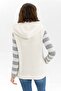 Women's Ecru Hooded Sleeveless Plush Vest - 5