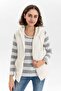 Women's Ecru Hooded Sleeveless Plush Vest - 3