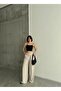 Linda Fabric Black Linen Blend Loose Cut Pants Elastic Waist Lace-Up - 4
