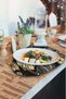Tropical Gold Black Leaf American Leather Non-Slip Washable Placemat Set, 12 Pieces, for 6 People - 4