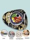 Tropical Gold Black Leaf American Leather Non-Slip Washable Placemat Set, 12 Pieces, for 6 People - 3