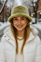Cagla Soft Textured Soft Textured Plush Bucket Women's Hat