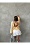 Women's Soft Yellow Openwork Back Detailed Sweater - 3
