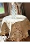 Angeless 5 Piece Lace Tablecloth Runner Set 180 X 60 Cappicino - 2