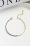 Women's Steel Bracelet Thin Waterway Ellipse Mix Chain Bracelet - 2