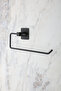 Square Adhesive Black Paper Roll Towel Holder, Napkin Holder, Adhesive Design, Bathroom Hanger - 4