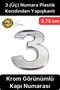 No 3 Door Number Self-Adhesive Table Cabinet Plastic Home Mailbox Outdoor Apartment 3.75cm