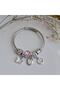 Steel Zircon Stone Heart Detailed Charm Bracelet - 2