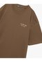 Short Sleeve Oversize Tok Fabric Crew Neck Cotton T-Shirt with Back Print - 5