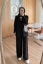 3-Piece Hijab Set with Shoulder Scarf - Black