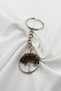 Silver Color Ringed Tiger's Eye Natural Stone Tree of Life Keychain, Stylish Bag Ornament for Gifts - 2