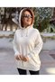 Glitter Hooded Knitwear Ecru