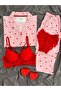 Women's Patterned Buttoned Premium Thermosoft Pajama Set with Underwear