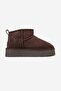 Veyra Brown Suede Genuine Leather Fur Platform Sole Women's Mini Boots - 6