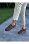 Brown Leather Women's Casual Shoes - 2