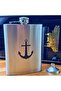 8 oz - 235 Cc Pocket Flask with Funnel and Lid, Steel Sailor Anchor Themed Drink Flask - 4