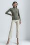 Gray Cross Neck Long Sleeve Women's Blouse Caroline - 4