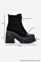 ANETT Black Leather-Suede Zippered Women's Platform Heeled Boots - 6