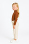 Girl's Cream Elastic Waist Trousers