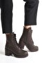 Brs 001 Lace-Up Zippered Heeled Boots