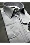 Slimfit Smoked Voile Satin Classic Collar Shirt - 3