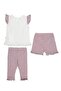 Openworked Pajama Set Without Socks 3 Pieces (Nature) Purple - 4