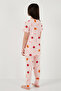 100% Cotton Crew Neck Short Sleeve Pajamas Set Girl's Suit6651002 - 7
