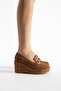 Wedge Heeled Buckle Women's Shoes - 3