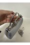 Shiny Women's Evening Bag with Line Detailing, Evening Bag - 4