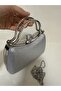 Shiny Women's Evening Bag with Line Detailing, Evening Bag - 6