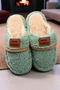 Women's green house slippers - silent, thick sole, winter slippers - 4