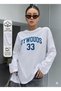 Women's Crew Neck Oywouos Printed Oversize 100% Cotton Long Sleeve T-Shirt