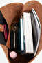 Women's Aster Tan Faux Leather Handbag and Shoulder Bag with Snap Closure and Foldable Design - 5