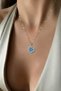 Steel 22K Heart Evil Eye Octagon Necklace 45 cm |   Gold Color Non Tarnish Women Jewelry Steel Necklace - 5