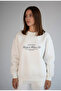 Health & Wellness Club Print Oversize Unisex Cotton White Sweatshirt