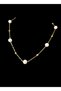 Steel Gold Pearl Detailed Necklace