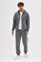 Compact Cotton Comfort Fit Men's Hooded Plain Tracksuit Set Dawrazz-3021