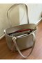 Faux Leather Women's Shoulder Bag with Scarf Detail - 4