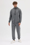 Compact Cotton Comfort Fit Men's Hooded Plain Tracksuit Set Dawrazz-3021 - 4
