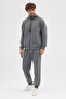 Compact Cotton Comfort Fit Men's Hooded Plain Tracksuit Set Dawrazz-3021 - 7