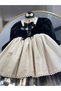 Black Girl's Cosplay Linen Velvet Puffy Special Occasion Dress - 2