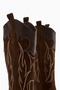 Lara Genuine Leather Brown Suede Embroidered Leather Detailed Heeled Western Boots - 7