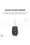 Renault Compatible Clio, Megane, Scenic, Twingo, Laguna, Dacia, Duster, Dokker, Logan Gold Edge Tpu Key Case Cover (Blue) - 2